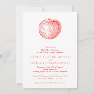 Candy Apple Rot Letterpress Apfel Einladung