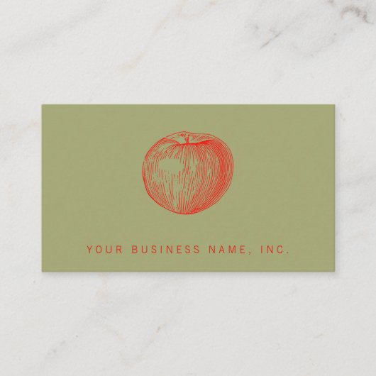 Candy Apple Rot Letterpress Apfel Visitenkarte (Vorderseite)