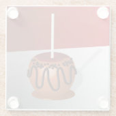 Candy Apple, rot und karamellfarben Glasuntersetzer (Rückseite)