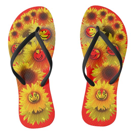 Candy Apple Unisex Sonnenblumen Flip Flops Badesandalen (Fußbett)