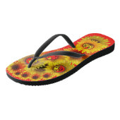 Candy Apple Unisex Sonnenblumen Flip Flops Badesandalen (Schrägansicht)