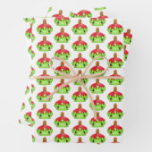 Candy Apple Wrapping Paper Flat Sheet Set 3 Geschenkpapier Set (Beispiel)