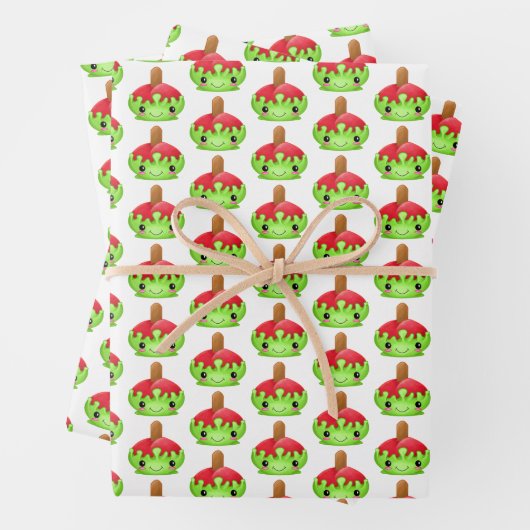 Candy Apple Wrapping Paper Flat Sheet Set 3 Geschenkpapier Set (Beispiel)