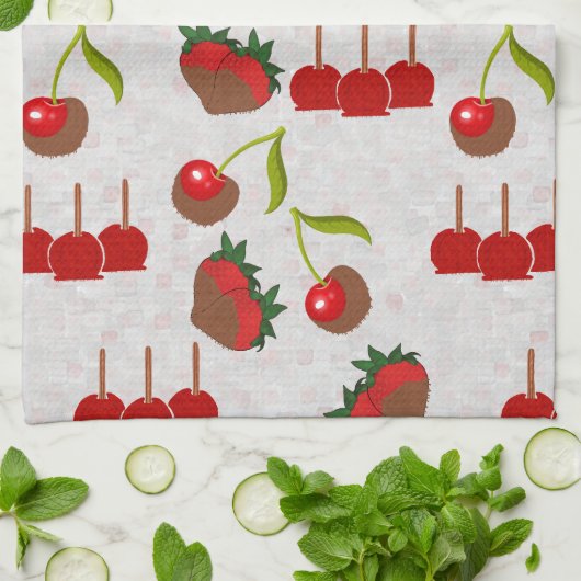 Candy Apples B Geschirrtuch (Gefaltet)