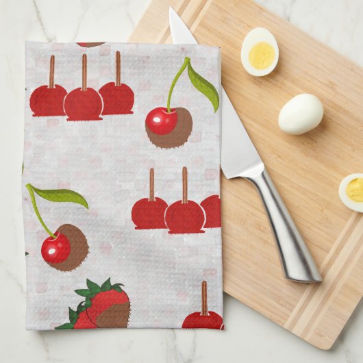 Candy Apples B Geschirrtuch (Viertel Falte)