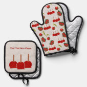 Candy Apples Ofenhandschuh & Topflappen-Set (Vorderseite/Rückseite)