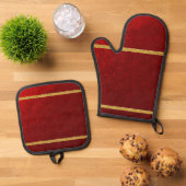 Candy Apples Rot Gold Ofenhandschuh & Topflappen-Set (Oben Unten)
