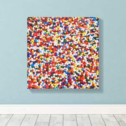 Candy Balls Regenbogenfarben Leinwanddruck (Insitu (Holzboden))