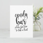 Candy Bar Affordable Calligraphy Wedding Sign Einladung (Stehend Vorderseite)