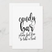 Candy Bar Affordable Calligraphy Wedding Sign Einladung (Vorne/Hinten)
