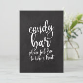 Candy Bar Affordable Chalboard Wedding Sign Einladung (Stehend Vorderseite)