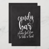 Candy Bar Affordable Chalboard Wedding Sign Einladung (Vorne/Hinten)