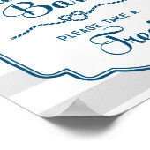 Candy Bar Baby Dusche Schild Blue Nautical Stripes (Ecke)