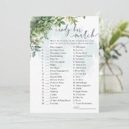 Candy Bar Baby Duwer Game Greenerity Thema Einladung