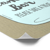 Candy Bar Baby Shower Sign Blue Mason Jar Burlap Poster (Ecke)