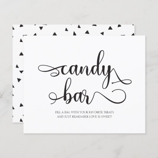 Candy Bar Black and White Minimalistisch Wedding S (Vorne/Hinten)