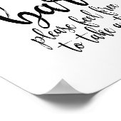 Candy Bar Black und White Script 8x10 Wedding Sign Poster (Ecke)