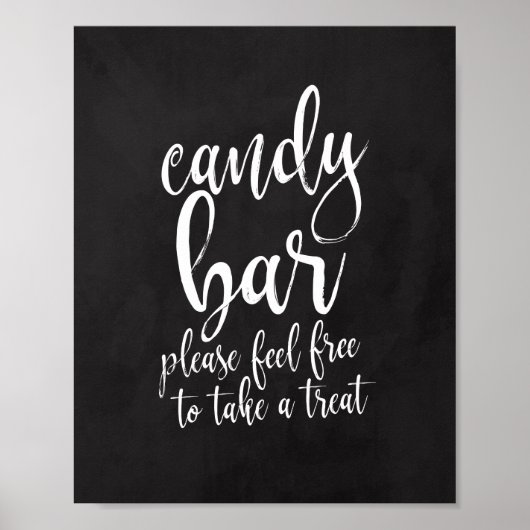 Candy Bar Chalkboard Script 8x10 Wedding Sign Poster (Vorne)