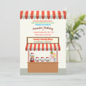 Candy Bar Geburtstagsfeier Einladung (Stehend Vorderseite)