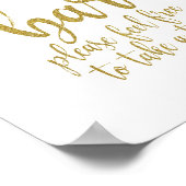 Candy Bar Gold Glitzer Script 8x10 Wedding Sign Poster (Ecke)