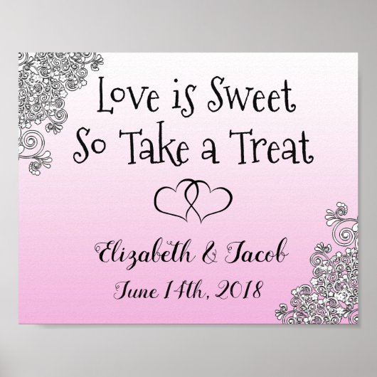Candy Bar Pink und Black Liebe ist Sweet Poster (Vorne)