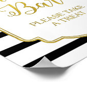 Candy Bar Polterabend Sign Gold Black Stripes Poster (Ecke)