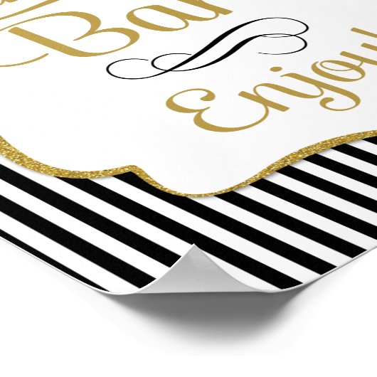 Candy Bar Sign Black Gold Buffet Poster (Ecke)