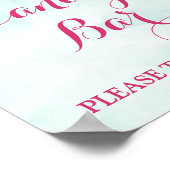 Candy Bar Sign Blue Pink Blume Poster (Ecke)