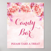 Candy Bar Sign Pink Blume Poster (Vorne)