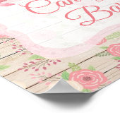 Candy Bar Sign Pink Rustic Wood Floral Poster (Ecke)