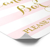 Candy Bar Sign Pink Streifen Gold Schnee Poster (Ecke)