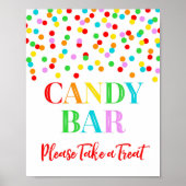 Candy Bar Sign Rainbow Confetti Poster (Vorne)