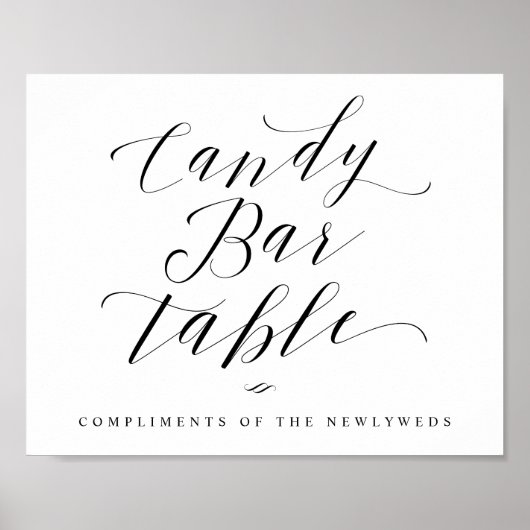 Candy Bar Table Chic Brautparty oder Hochzeit Schi Poster (Vorne)