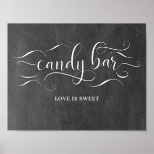 Candy Bar Wedding Day Sign Poster