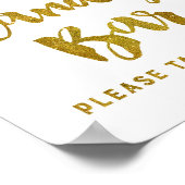 Candy Bar Wedding oder Dusche Sign Gold Confetti Poster (Ecke)