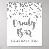 Candy Bar Wedding oder Duschsigne Silver Confetti Poster (Vorne)