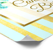 Candy Bar Wedding Sign Blue & Gold Poster (Ecke)
