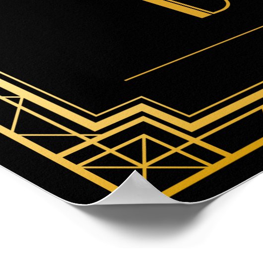 Candy Bar Wedding Sign | Gatsby Art Deco Poster (Ecke)