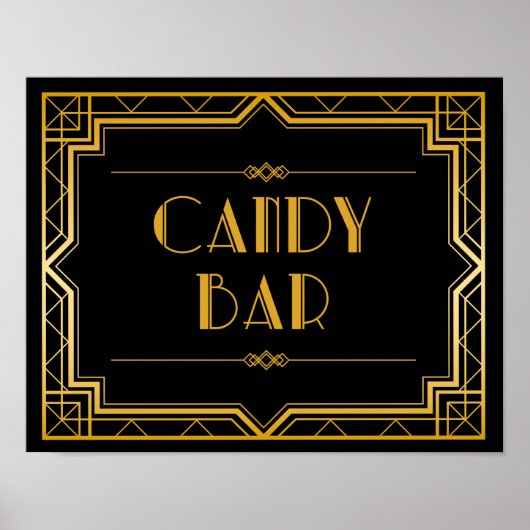 Candy Bar Wedding Sign | Gatsby Art Deco Poster (Vorne)