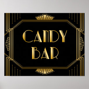 Candy Bar Wedding Sign   Gatsby Art Deco Poster