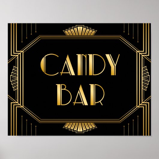 Candy Bar Wedding Sign | Gatsby Art Deco Poster (Vorne)