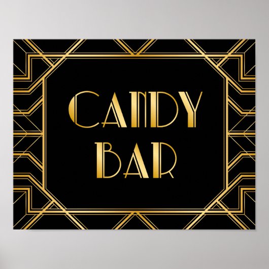 Candy Bar Wedding Sign | Gatsby Art Deco Poster (Vorne)