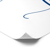 Candy Bar Wedding Sign in Navy Blue Calligraphy Poster (Ecke)