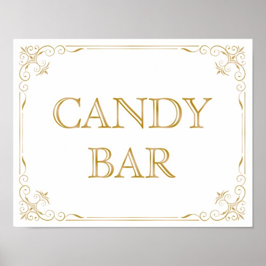 Candy Bar Wedding Sign | Moderne Kalligrafie Poster (Vorne)