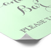 Candy Bar Wedding Sign Pink Aquarell Blumenminze Poster (Ecke)