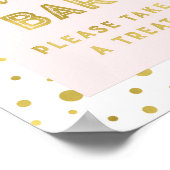 Candy Bar Wedding Sign Pink Gold Streifen Poster (Ecke)