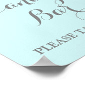 Candy Bar Wedding Sign Pink Wasserfarbe Blau Poster (Ecke)