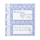 Candy Bar Wrapper Baby Dusche Blue Boy Gastgeschen Notizblock (Vorderseite)
