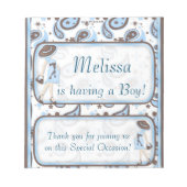 Candy Bar Wrapper Baby Shower Blue Boy Gastgeschen Notizblock (Vorderseite)