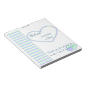 Candy Bar Wrapper Baby Shower Blue Boy Gastgeschen Notizblock (angewinkelt)